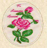 The Finished Free Cross Stitch Rose Pattern